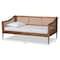 Baxton Studio Ogden Mid-Century Walnut Brown Finished Wood and Synthetic Rattan Twin Size Daybed 194-11517-ZORO - alternate 2